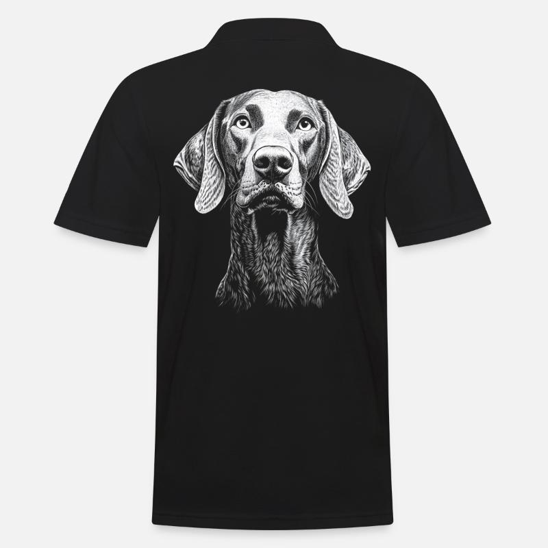 Weimaraner Portrait Jagdhund Jagdhunde Hunde - Männer Poloshirt - Schwarz