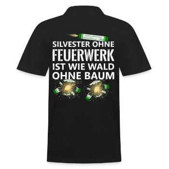 Silvester Feuerwerk Pyro Muss sein - Männer Poloshirt - Schwarz - Hinten - Kai (181cm)