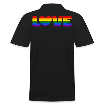 Fierté Arc-en-ciel Amour Coeur LGBT LGBTQ CSD Cadeau - Polo Homme - noir - Dos - Kai (181cm)
