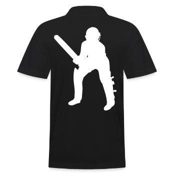 Cricket Schlagmann Batter - Männer Poloshirt - Schwarz - Hinten - Kai (181cm)
