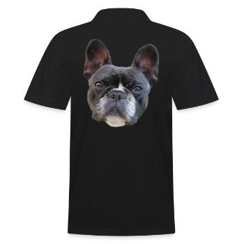 LIMITIERT * Französische Bulldogge * - Männer Poloshirt - Schwarz - Hinten - Kai (181cm)