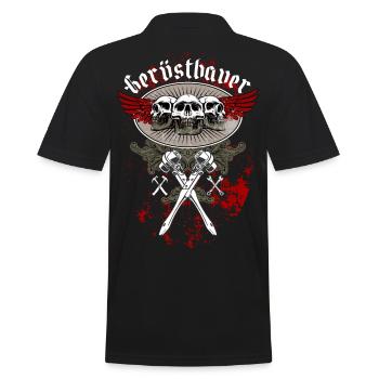 Gerüstbauer Shirt bedruckt in top Markenqualität - Männer Poloshirt - Schwarz - Hinten - Kai (181cm)
