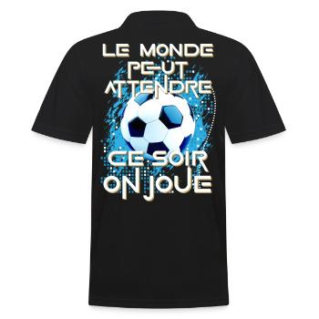 Foot humoristique fan foot football match humour - Polo Homme - noir - Dos - Kai (181cm)