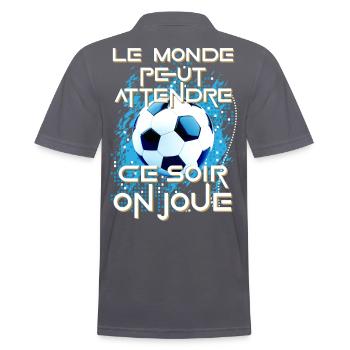 Foot humoristique fan foot football match humour - Polo Homme - charbon - Dos - Nico (186cm)
