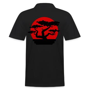 Bonsaï Japon Arbre Tokyo Drapeau Arts Martiaux - Polo Homme - noir - Dos - Kai (181cm)