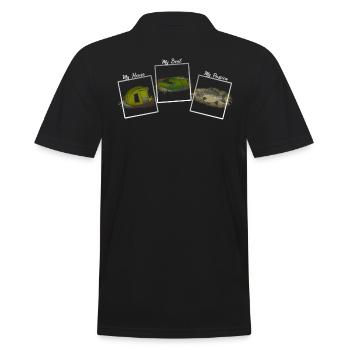 Carp Fishing - Men's Polo Shirt - black - Back - Kai (181cm)