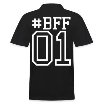Nummer 01 1 BFF Beste Freunde Freundin - Männer Poloshirt - Schwarz - Hinten - Kai (181cm)