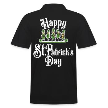 Happy St.Patrick´s Day - Männer Poloshirt - Schwarz - Hinten - Kai (181cm)
