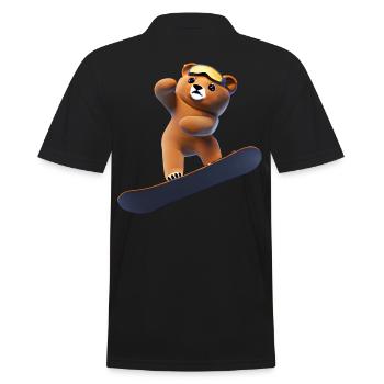 Snowboarding Bear - Polo Homme - noir - Dos - Kai (181cm)