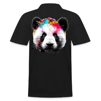 Colorful Panda - Men's Polo Shirt - black - Back - Kai (181cm)