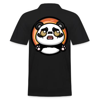 Panda Sunset - Men's Polo Shirt - black - Back - Kai (181cm)