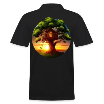 Treehouse at sunset - Men's Polo Shirt - black - Back - Kai (181cm)