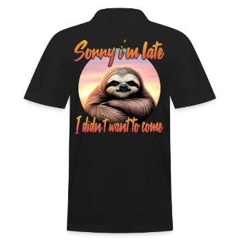 Grim sloth - Men's Polo Shirt - black - Back - Kai (181cm)