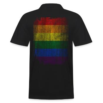 rainbow lgbt - Men's Polo Shirt - black - Back - Kai (181cm)