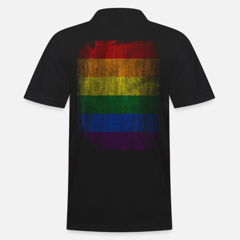 regenbogen lgbt - Männer Poloshirt - Schwarz