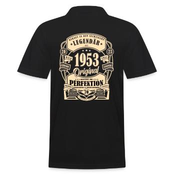 70th Birthday Gift Myth Legend Original - Men's Polo Shirt - black - Back - Kai (181cm)