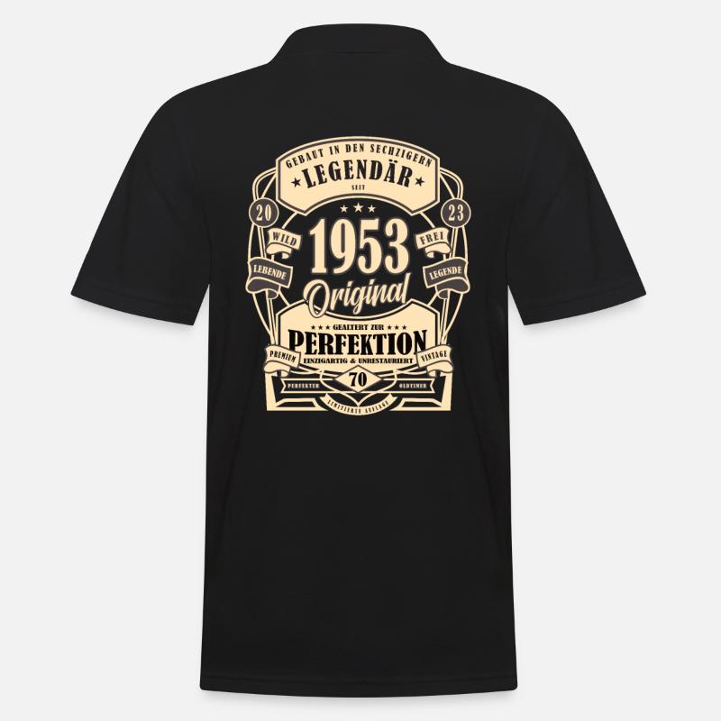 70. Geburtstag Geschenk Mythos Legende Original - Männer Poloshirt - Schwarz