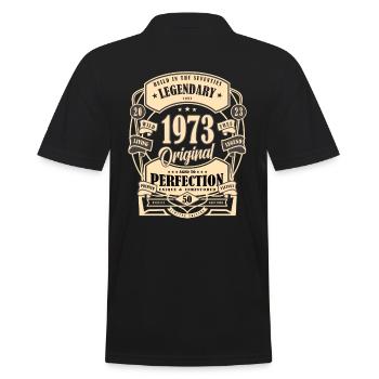 50th Birthday Gift Myth Legend Original - Men's Polo Shirt - black - Back - Kai (181cm)