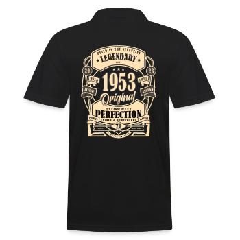 70th Birthday Gift Myth Legend Original - Men's Polo Shirt - black - Back - Kai (181cm)