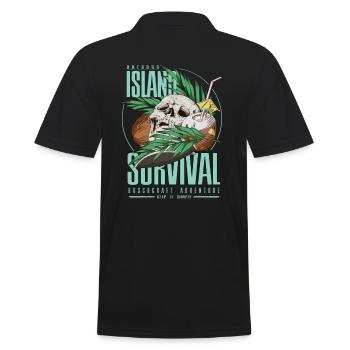 Bushcraft island Survival Dschungel Skull Geschenk - Männer Poloshirt - Schwarz - Hinten - Kai (181cm)