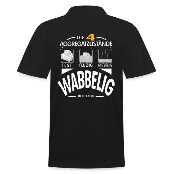 Physik 4 Aggregatzustände wabbelig Dick Geschenk - Männer Poloshirt - Schwarz - Hinten - Kai (181cm)