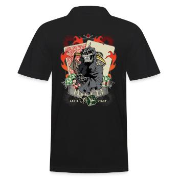 Lass uns spielen Poker Lucky 13 Skull Geschenk - Männer Poloshirt - Schwarz - Hinten - Kai (181cm)