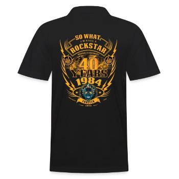 40. Geburtstag 1984 Rock'n Roll für immer Geschenk - Männer Poloshirt - Schwarz - Hinten - Kai (181cm)
