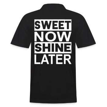 Fitness Bodybuilding GYM sweet now shine later - Männer Poloshirt - Schwarz - Hinten - Kai (181cm)