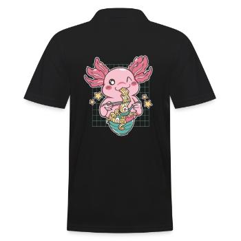 Lustiges Axolotl Ramen - Männer Poloshirt - Schwarz - Hinten - Kai (181cm)