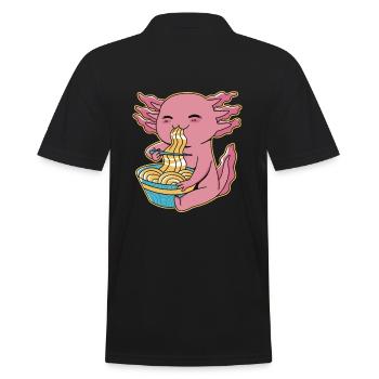 Lustiges Axolotl Ramen - Männer Poloshirt - Schwarz - Hinten - Kai (181cm)