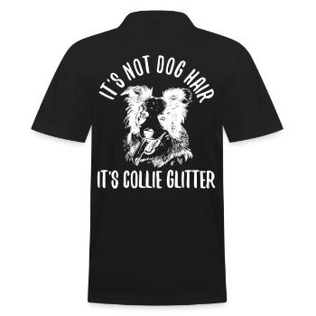 Unique Border Collie design for - Men's Polo Shirt - black - Back - Kai (181cm)