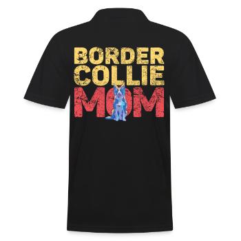 Border Collie Dad Mom Dog Lover Design - Men's Polo Shirt - black - Back - Kai (181cm)
