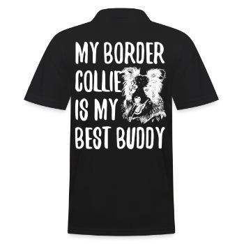 Border Collie Dad Mom Love - Männer Poloshirt - Schwarz - Hinten - Kai (181cm)
