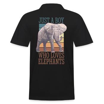 Rétro Vintage éléphant spirituel Animal Design - Polo Homme - noir - Dos - Kai (181cm)