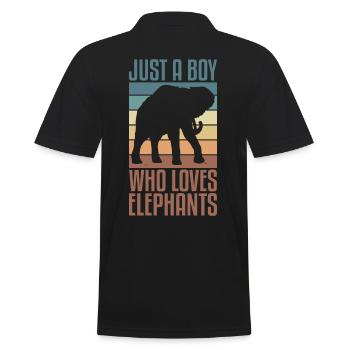 Éléphant Animal amour rétro Design - Polo Homme - noir - Dos - Kai (181cm)