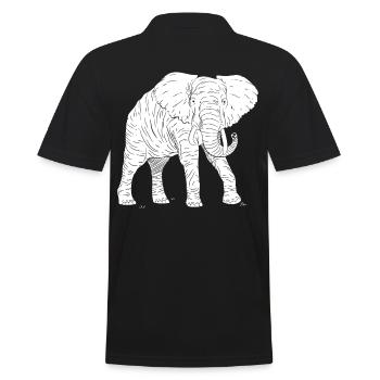 d’éléphant Animal Rétro Vintage Design - Polo Homme - noir - Dos - Kai (181cm)