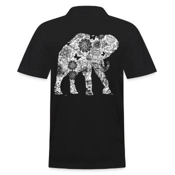 d’éléphant Animal Rétro Vintage Design - Polo Homme - noir - Dos - Kai (181cm)