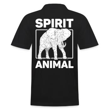 Retro Elefant Spirit Animal Design - Männer Poloshirt - Schwarz - Hinten - Kai (181cm)
