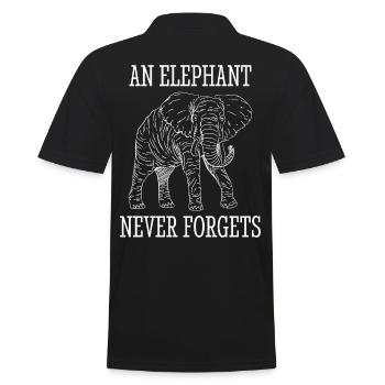 Elefant Liebe Geist Tier Vintage Design - Männer Poloshirt - Schwarz - Hinten - Kai (181cm)