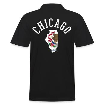 Chicago Usa Flagge Patriot Stolz Heimatstaat - Männer Poloshirt - Schwarz - Hinten - Kai (181cm)