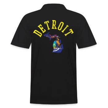 Detroit USA Pride Drapeau patriote Indépendance - Polo Homme - noir - Dos - Kai (181cm)