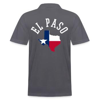 El Paso Patriot USA Flag Homeland Pride Design - Men's Polo Shirt - charcoal grey - Back - Nico (186cm)
