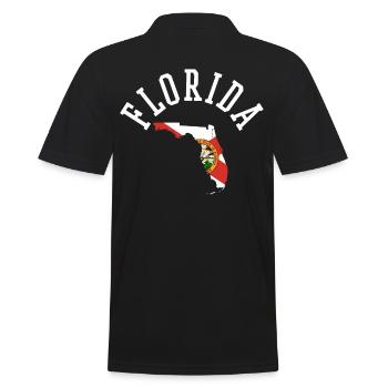 Proud Florida Usa Flag Design for Patriots - Men's Polo Shirt - black - Back - Kai (181cm)