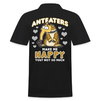 Ameisenbären Make Me Happy You Not So Much - Männer Poloshirt - Schwarz - Hinten - Kai (181cm)