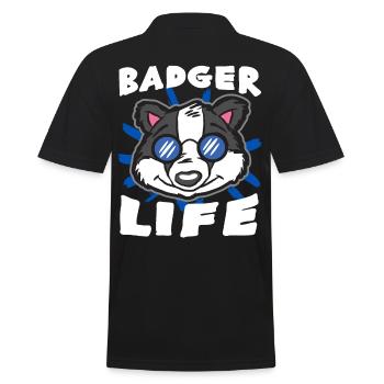 Cool Badger Life sunglasses in the - Men's Polo Shirt - black - Back - Kai (181cm)