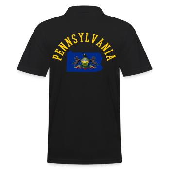 Love To Pennsylvania Usa Flag Patriotic Pride - Men's Polo Shirt - black - Back - Kai (181cm)