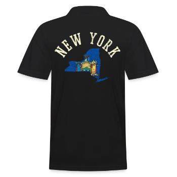 Drapeau de New York Patriotic Design USA Love - Polo Homme - noir - Dos - Kai (181cm)