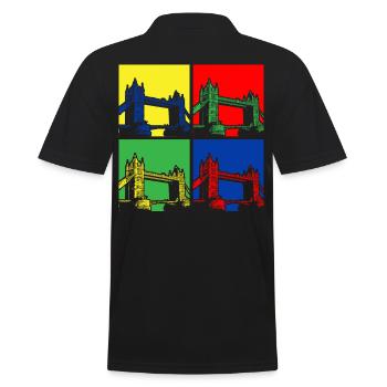 London Bridge - Männer Poloshirt - Schwarz - Hinten - Kai (181cm)