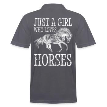 Gallop in style with unique horse designs - Men's Polo Shirt - charcoal grey - Back - Nico (186cm)