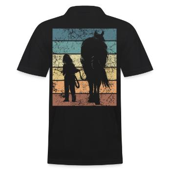 Galop dans le style Fan de chevaux Courses de chevaux - Polo Homme - noir - Dos - Kai (181cm)